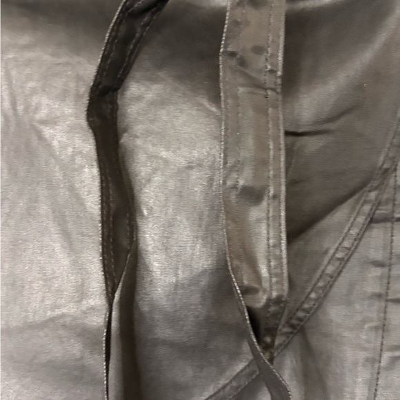 White House Black Market Charcoal Faux Leather Midi Skirt - Picture 2 of 3